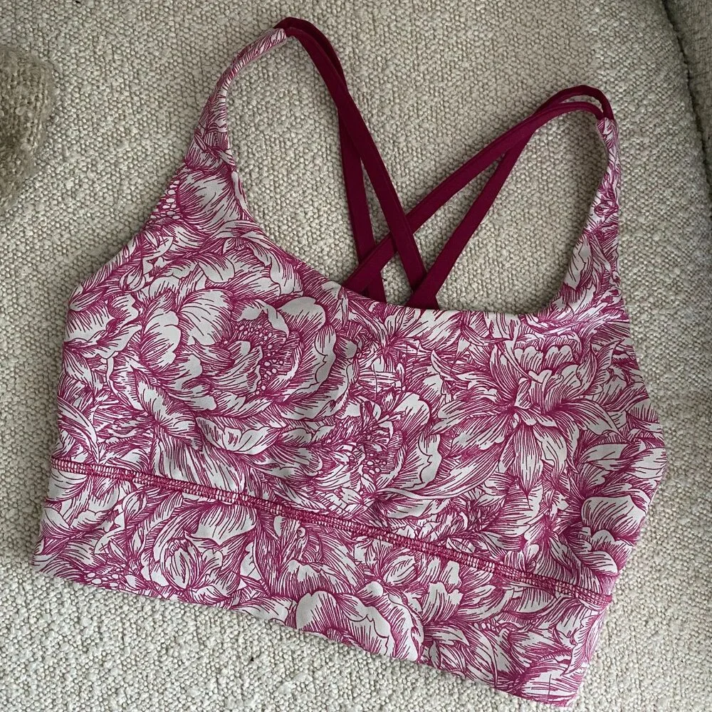 lululemon | Floral Bloom White Star Ruby Energy Bra *Long Line